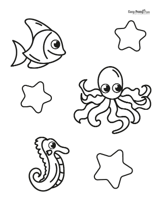 Fish Coloring Pages - 30 Printable Sheets - Easy Peasy and Fun
