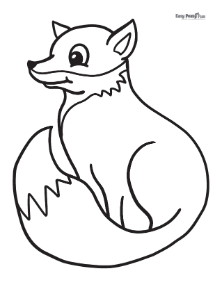 Easy Fox Coloring Pages