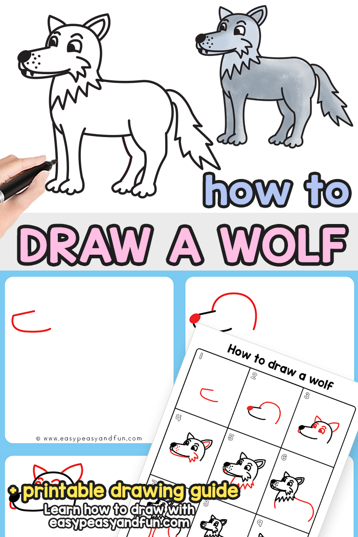 step by step tutorial how to draw a wolf