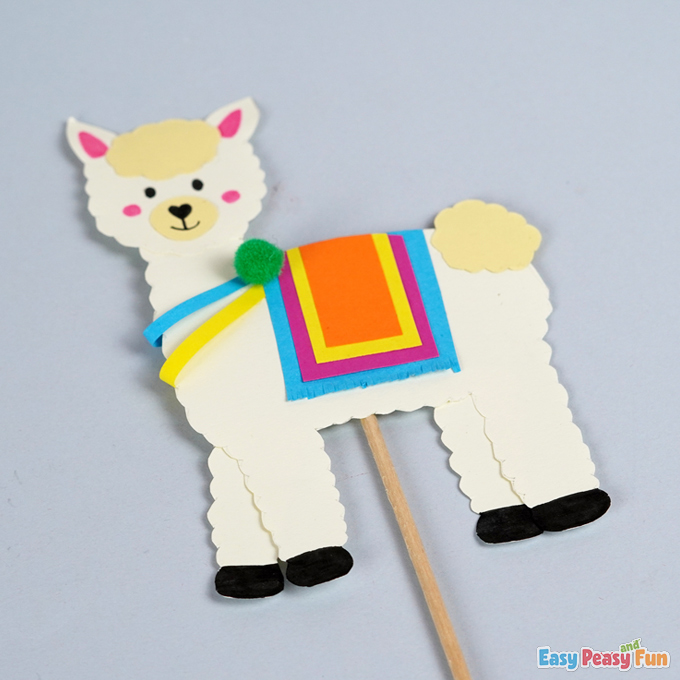 Paper Llama Puppet Craft