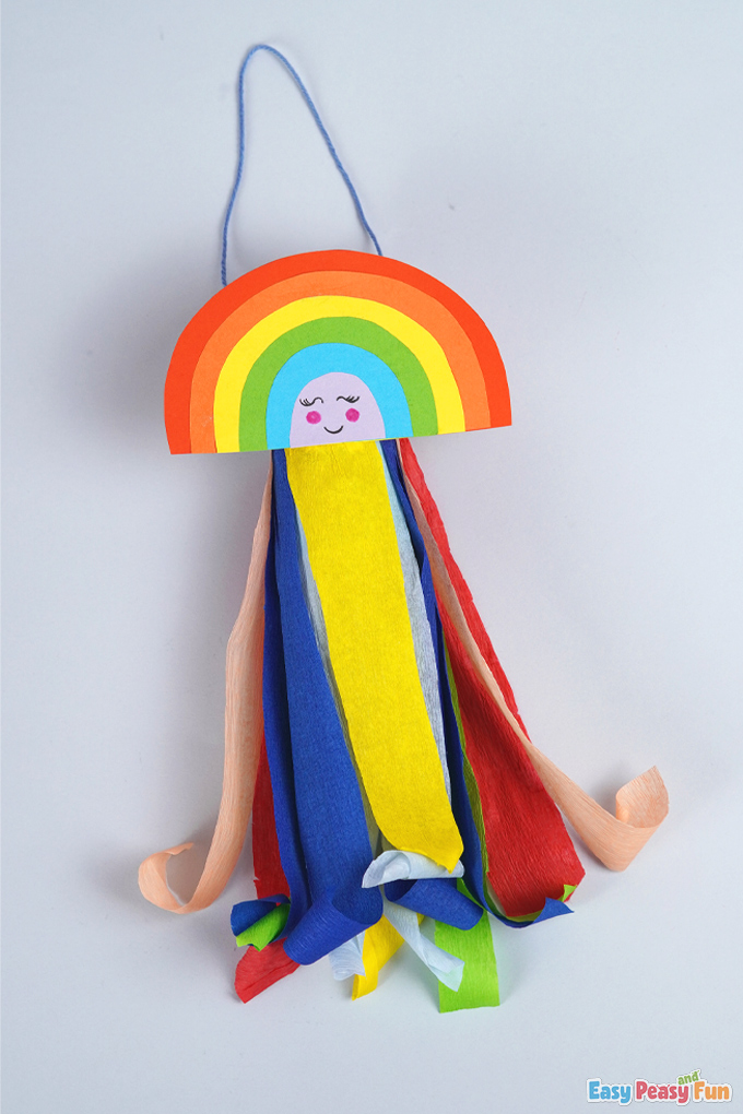 Paper Rainbow Wind Socks Craft