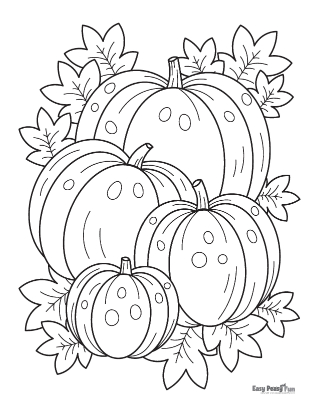 Family of Pumpkins Coloring Page