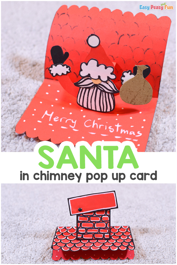 Santa Claus pop up card crafts in chimney