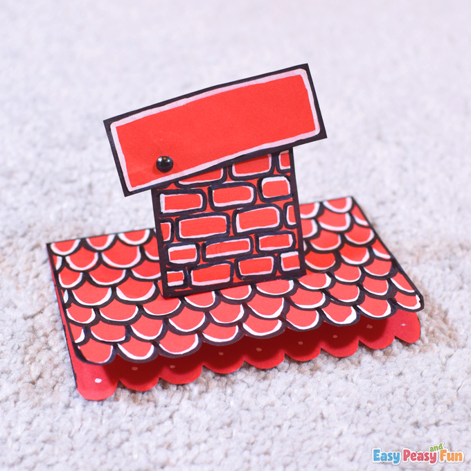 Santa Claus in fireplace pop up card