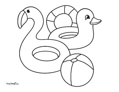 Inflatable Floating Ducks Coloring Page