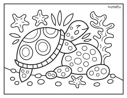 detailed turtle coloring pages