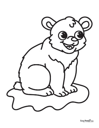 Baby Bear Coloring Page