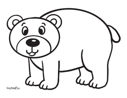 simple bear coloring page