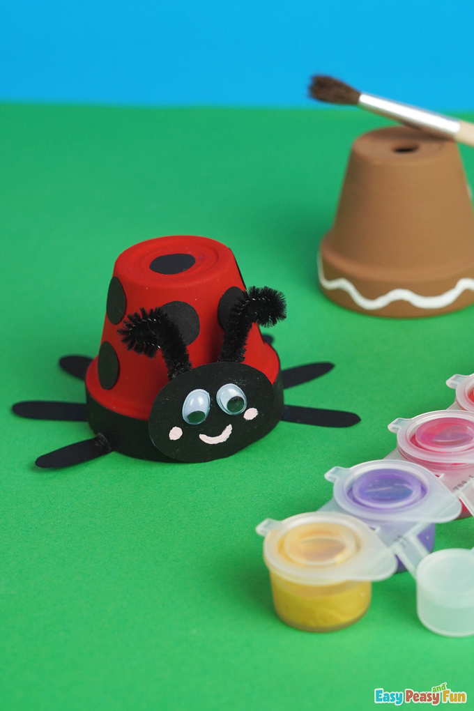 DIY Ladybug Clay Pot Craft
