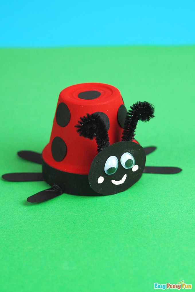 DIY Ladybug Clay Pot Spring Craft