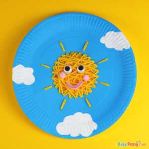 DIY Sun Paper Plate Yarn Weaving Craft