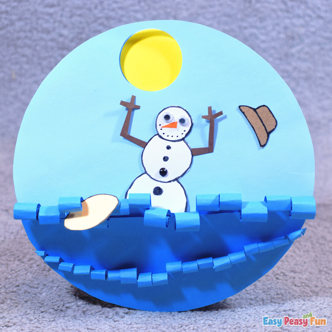 DIY Surfing Snowman Colors Learning Activity