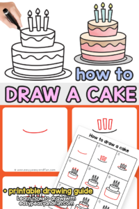 How to Draw a Cake – Step by Step Drawing Tutorial - Easy Peasy and Fun