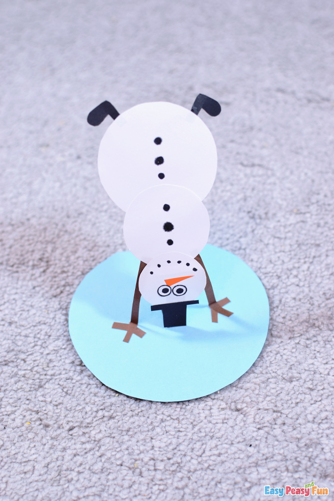 Paper Snowman Greeting Card