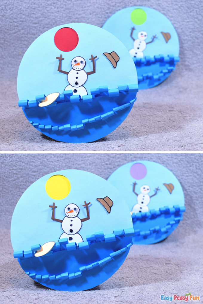 Snowman Surfing at Learning Colors Activity
