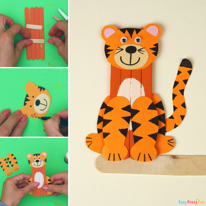 Make a Craft Stick Tiger