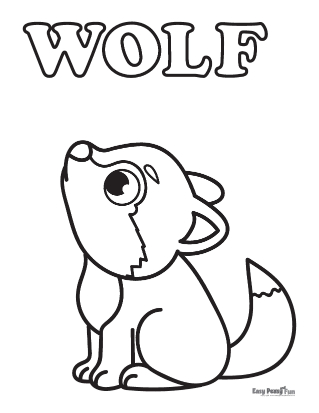 Cute Wolf Coloring Sheet