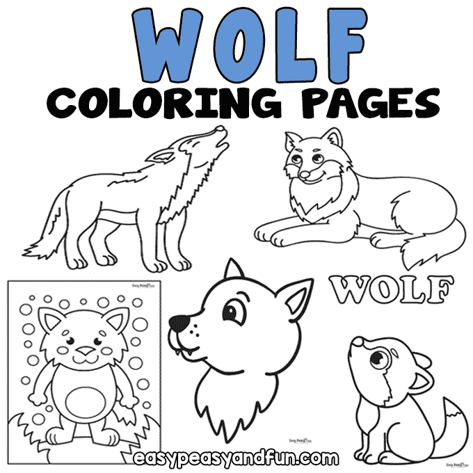 Wolf Coloring Pages – 30 Printable Sheets - Easy Peasy and Fun