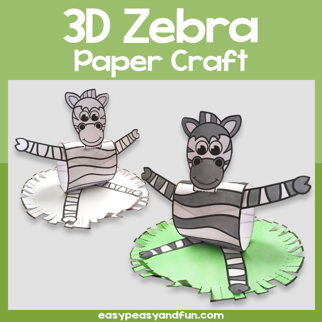 3D Paper Zebra Craft
