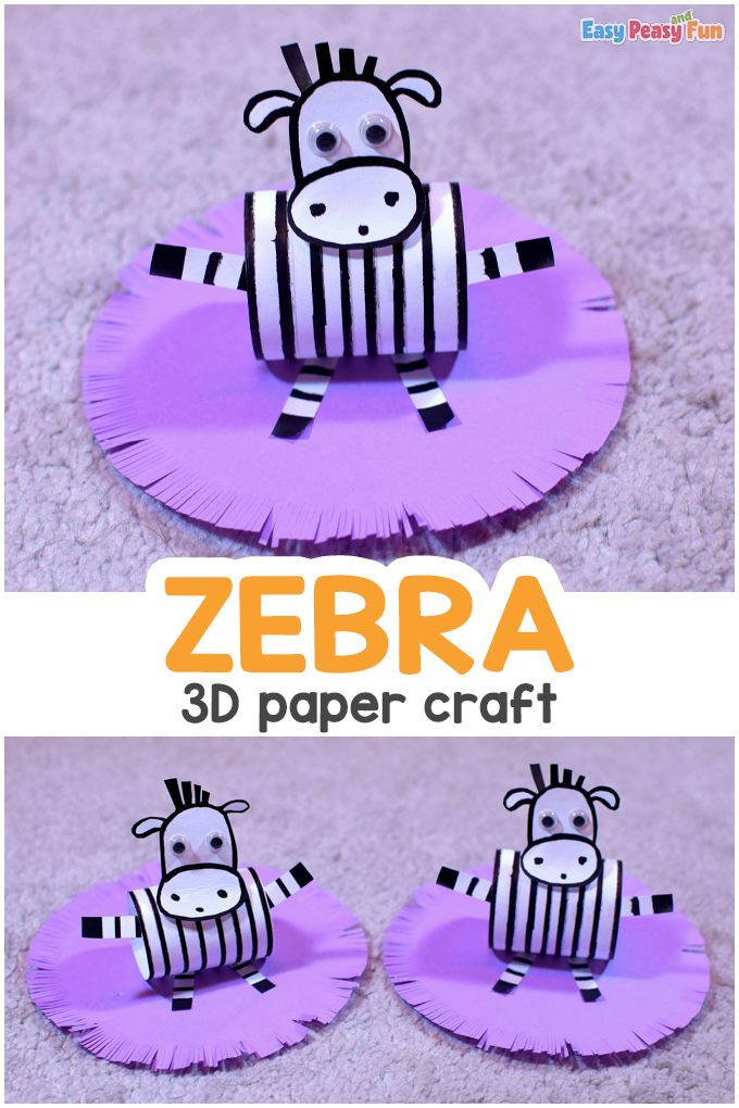 3D Paper Zebra Craft