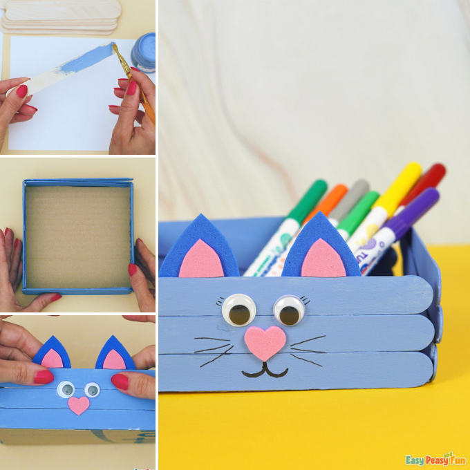 Craft Stick Cat Box Idea