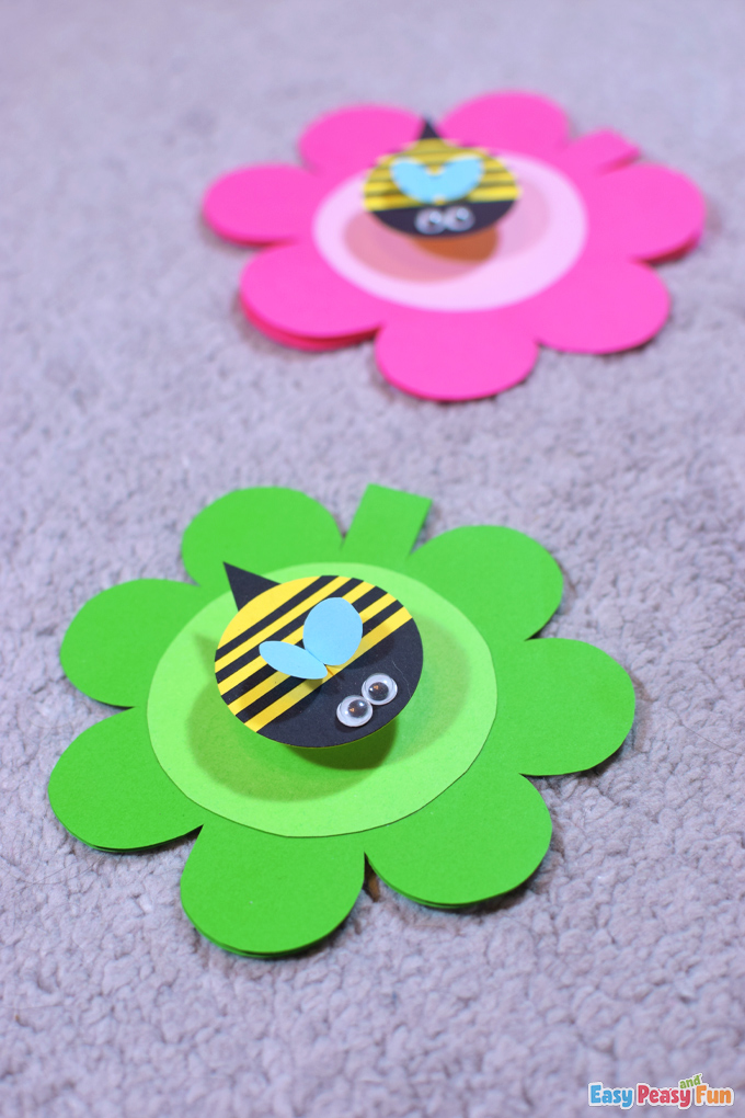 DIY Flower Bee Paper Card Craft