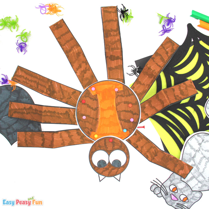 DIY Simple Movable Halloween Spider Craft
