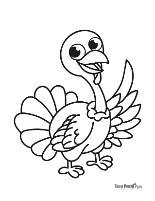 Waving Turkey Coloring Page