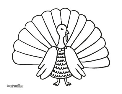 Beautiful Turkey Coloring Page