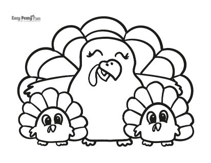 Family of Turkeys Coloring Sheet