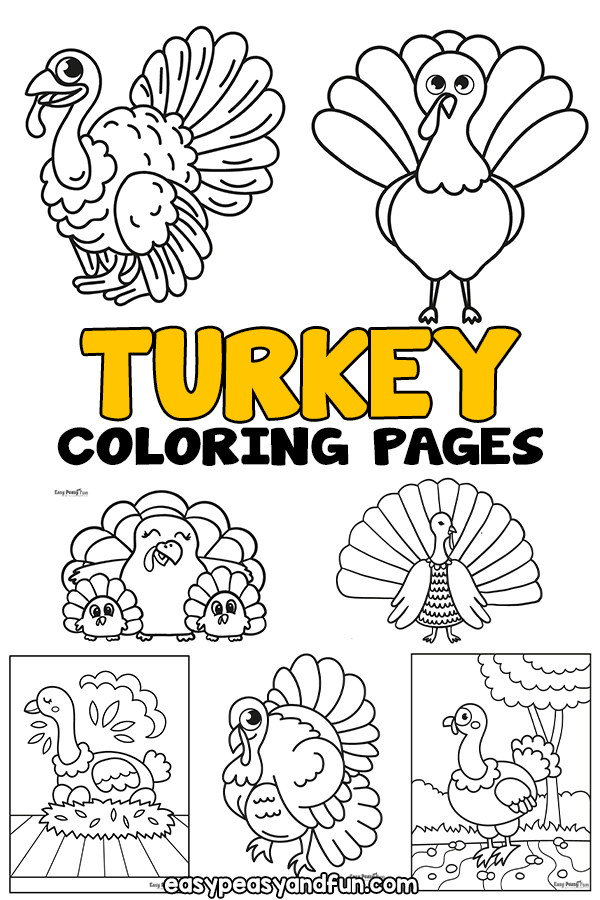 Turkey Coloring Pages - 30 Printable Coloring Pages - Easy Peasy and Fun