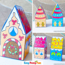 Christmas Paper House Craft Template