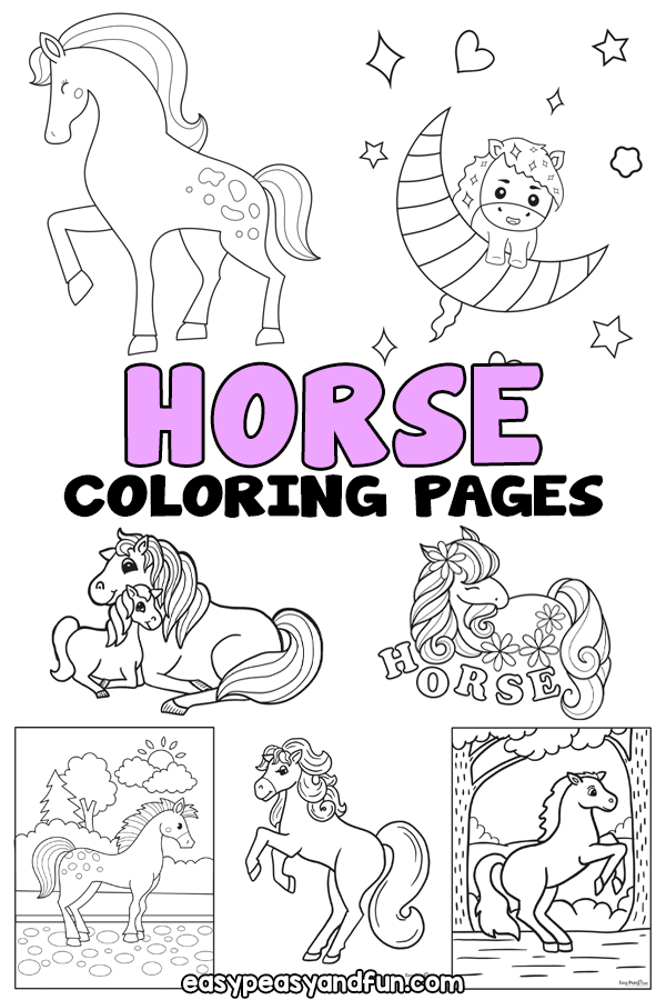 Horse Coloring Pages - Easy Peasy and Fun