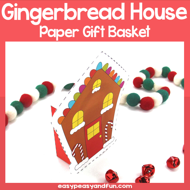 Paper Gingerbread House Gift Basket