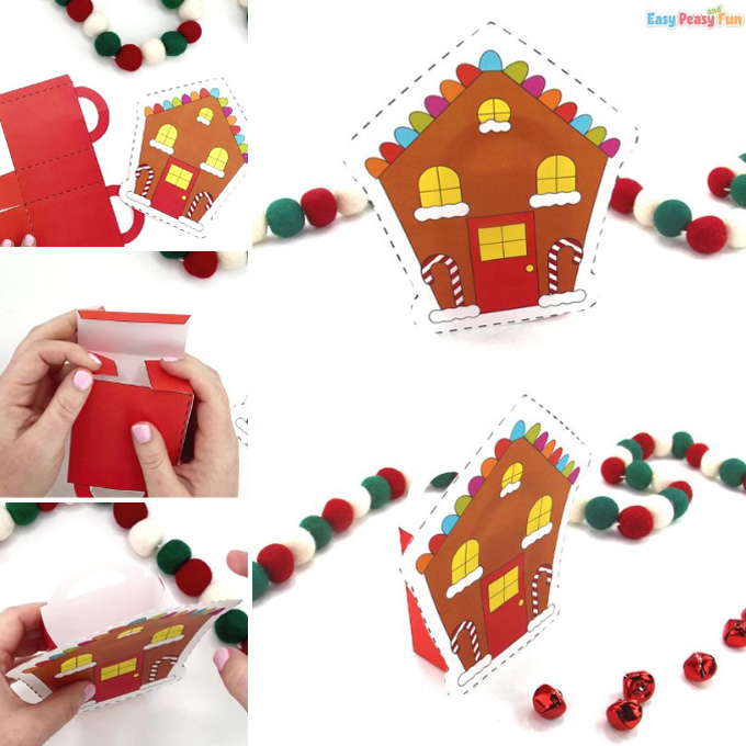 Paper Gingerbread House Gift Basket Idea