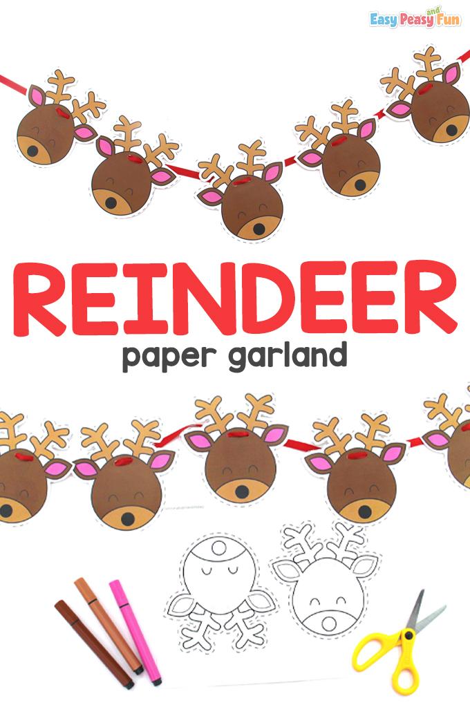 paper reindeer wreath