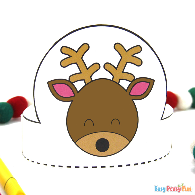Reindeer Christmas Paper Hat Craft