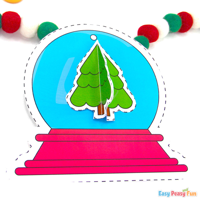 paper craft with snow globe
