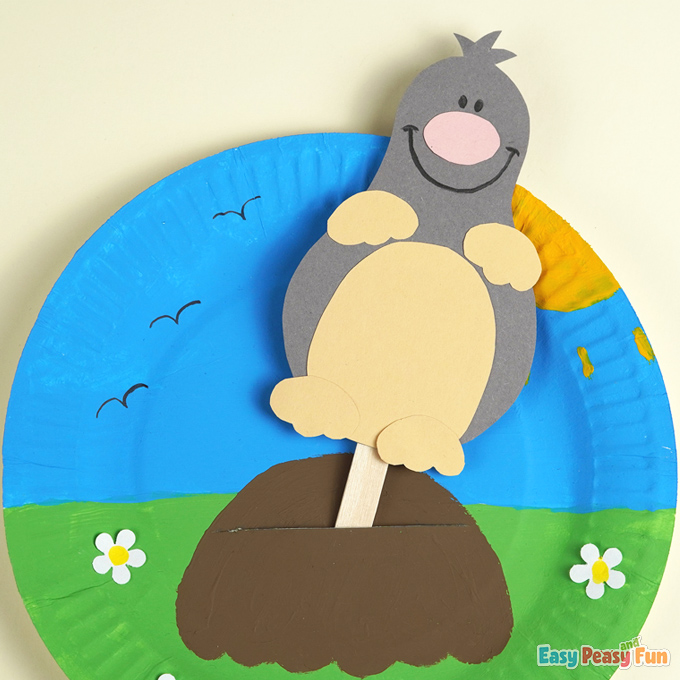 Movable Paper Plate Mole Craft
