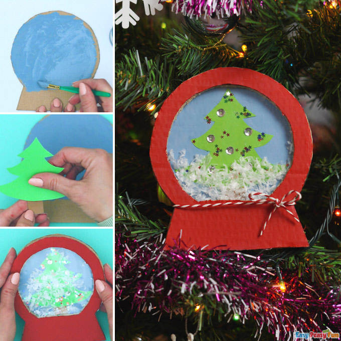 Cardboard Snow Globe Craft Idea
