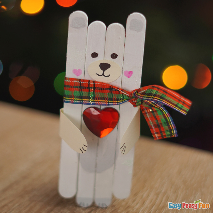 Cute Craft Stick Polar Bear