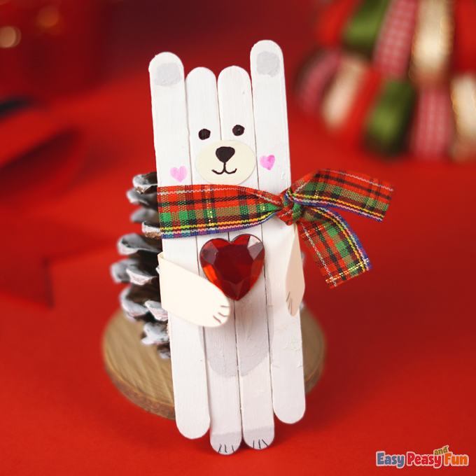 Make a Craft Stick Polar Bear