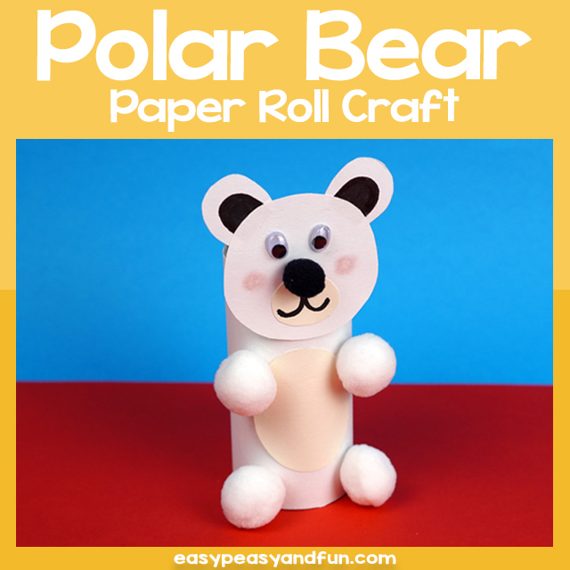 Polar Bear Paper Roll Craft Template