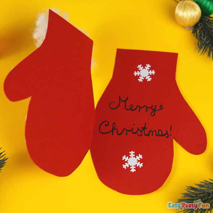 Xmas Mittens Paper Card