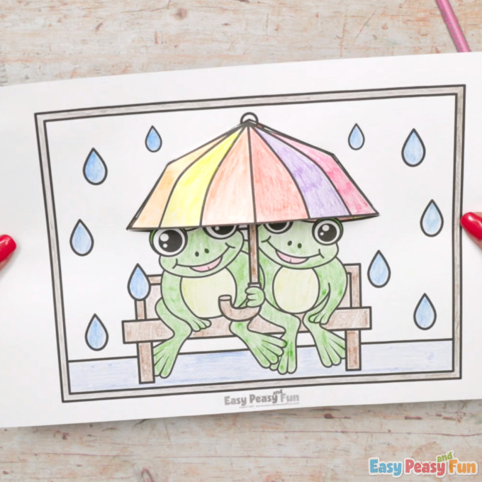 3D Frog Coloring Page Craft