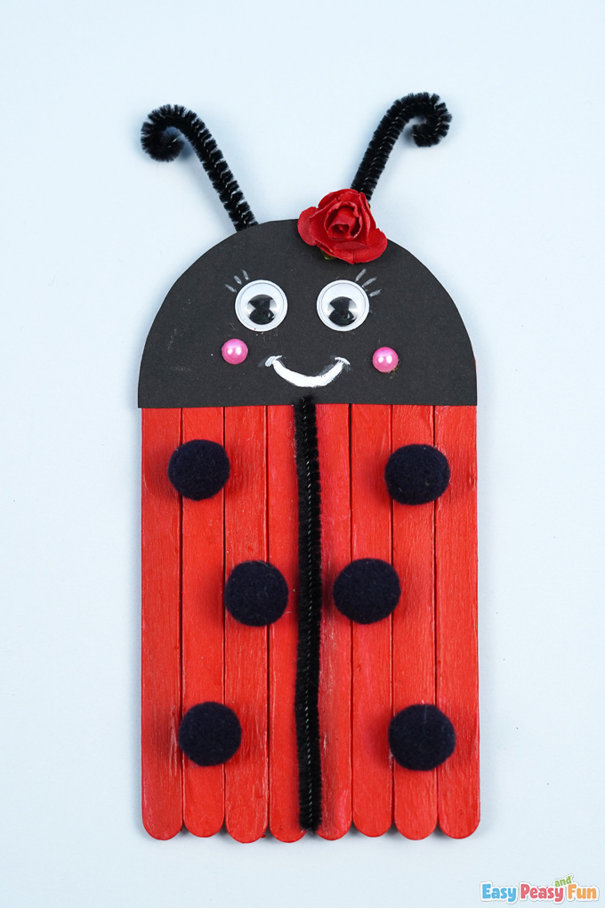 DIY Craft Stick Ladybug Spring Craft