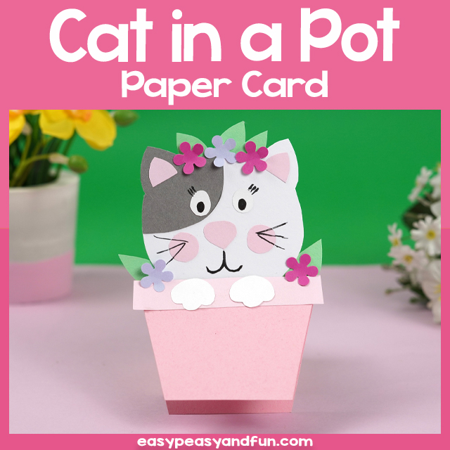 Cat in a Pot Mothers Day Card
