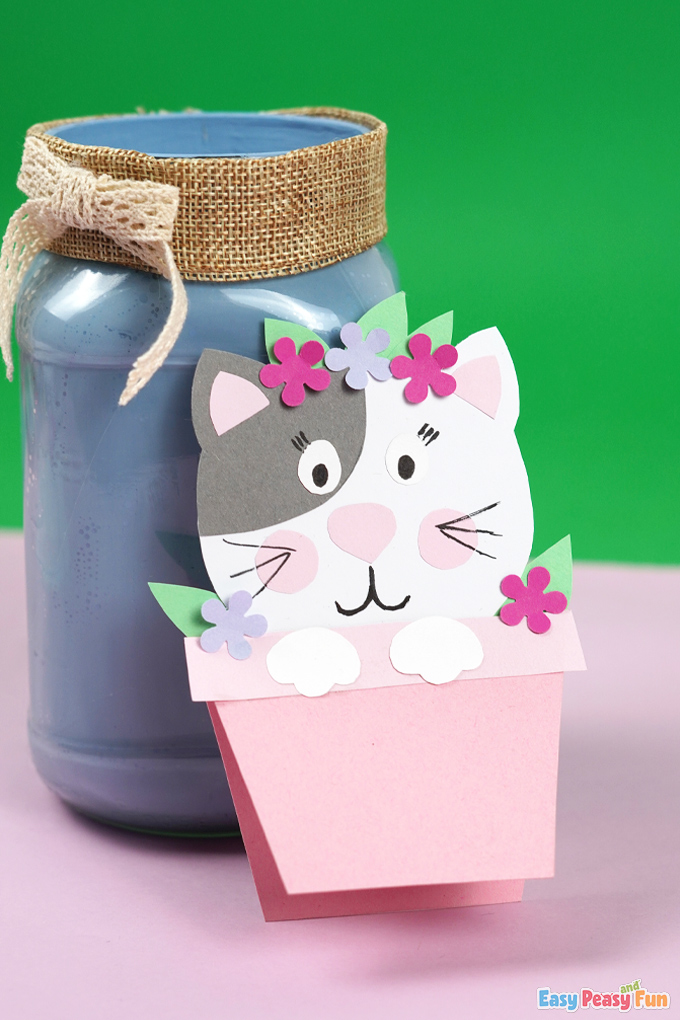 Cat in a Pot Mothers Day Card Craft