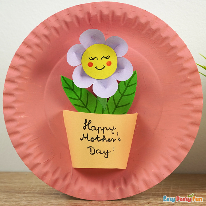 Flower in a Pot Mothers Day Paper Plate Craft