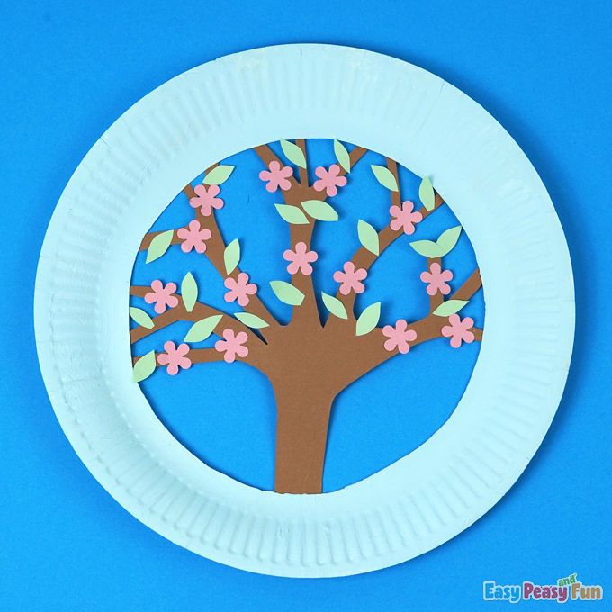 DIY Paper Plate Tree Spring Craft